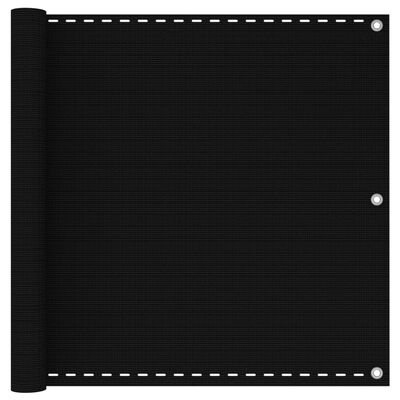 vidaXL Balkonscherm 90x300 cm HDPE zwart