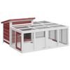 vidaXL Konijnenhok 144x123x67,5 cm massief grenenhout mokkakleurig