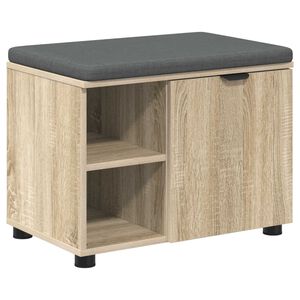 vidaXL Halbank met kussen met plank Sonoma Eiken 60 x 38 x 46 cm