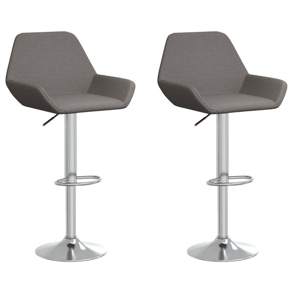 vidaXL Barkrukken 2 st stof donkergrijs