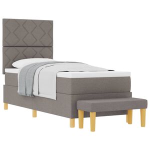 vidaXL Boxspring bed met hoofdeinde Taupe 200 x 80 cm Stof