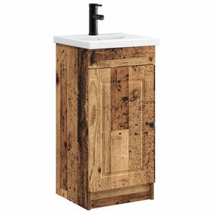 vidaXL Badkamermeubel met Wasbak Oud hout 42 x 40 x 84,5 cm