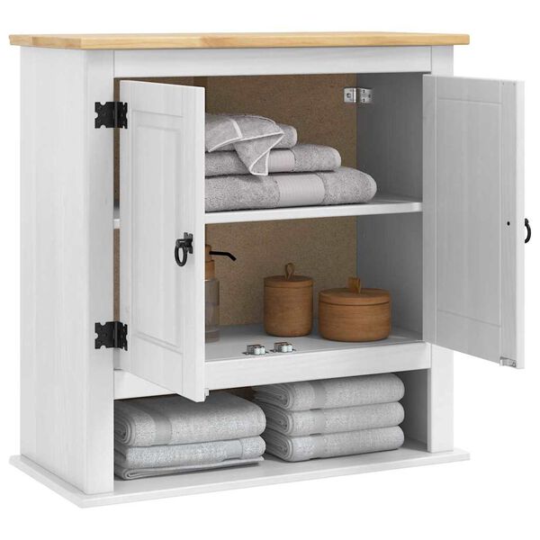 vidaXL Hangkast Corona Wit 70 x 33 x 71,5 cm Massief grenenhout