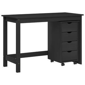 vidaXL Bureau Kas Set 2 st Grijs Massief grenenhout