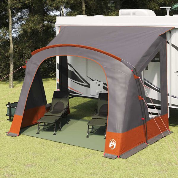 vidaXL Caravan Tent met dak Grijs en Oranje 252 x 245 x 245 cm