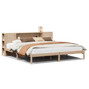 vidaXL Bed met boekenkast zonder matras massief grenenhout 180x200 cm