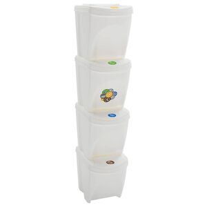 vidaXL Vuilnisbakken 4 st stapelbaar 100 L polypropeen wit