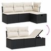 vidaXL 8-delige Loungeset met kussens poly rattan zwart