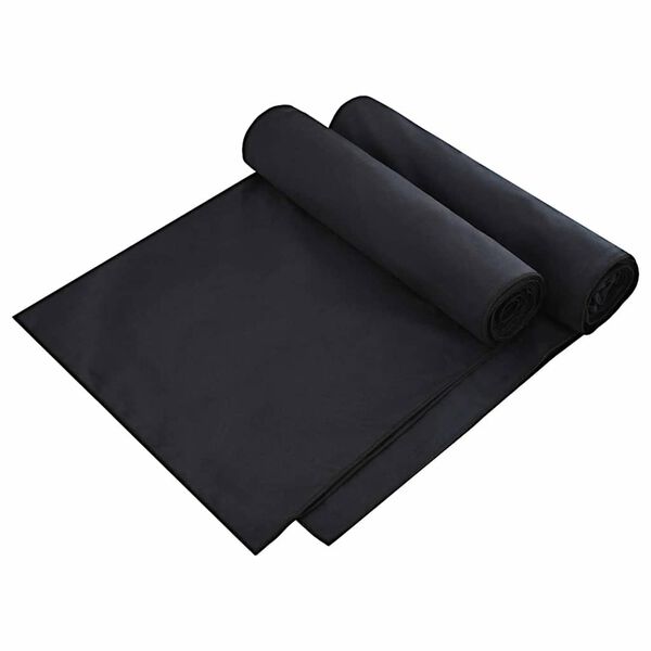 vidaXL Ligbedhanddoeken 2 pcs Zwart 210 x 75 cm Polyester en Polyamide