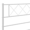 vidaXL Bedframe met hoofdbord metaal wit 140x190 cm