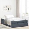 vidaXL Bedframe met matras met matras 2 pcs Dim Grijs Fluweel