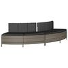 vidaXL Hottub-bankjes met kussens 2 st poly rattan grijs