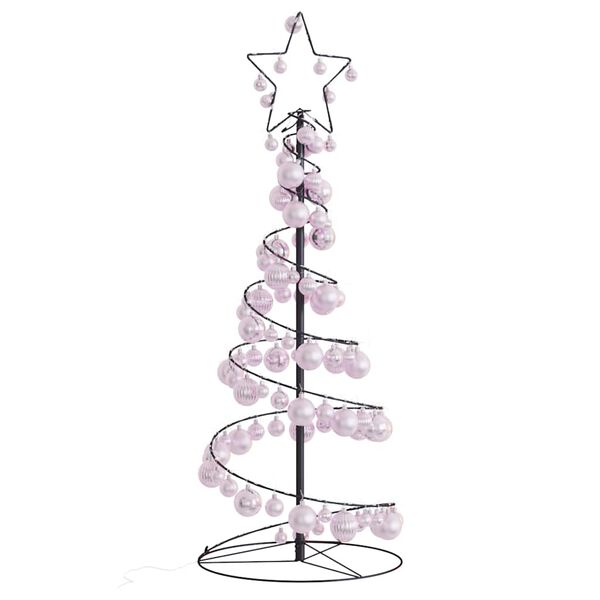 vidaXL LED-kerstboom met kerstballen 80 LEDs warm wit 120 cm