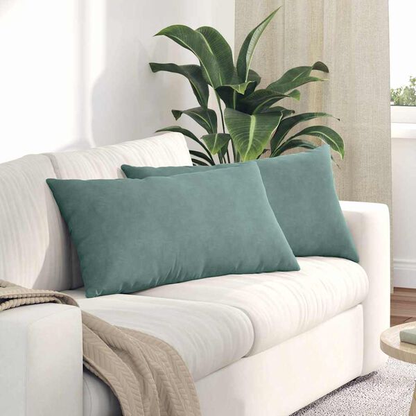 vidaXL Sofa Kussens 2 stuks Zeegroen 80 x 40 cm Cordstof