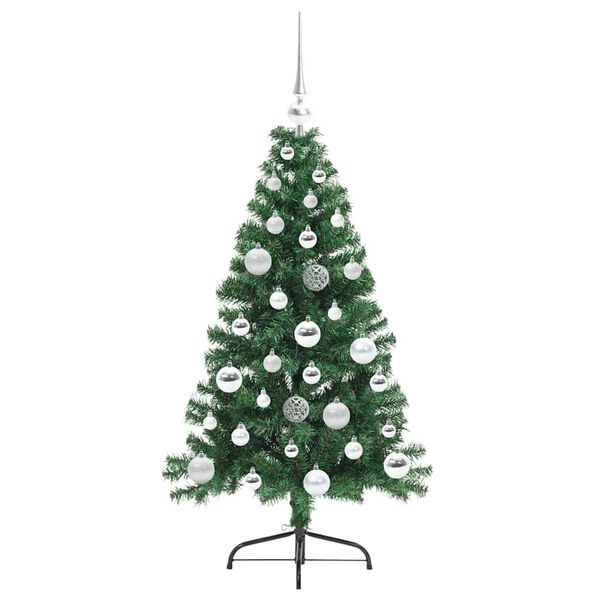 vidaXL Kunstmatig Voorverlicht Kerstboom met 150 LED Groen 120 cm PVC