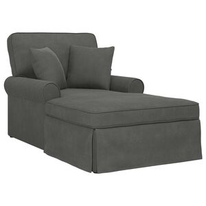 vidaXL Chaise Lounge met Rok 3 st Donkergrijs Katoen Stof