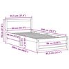 vidaXL Bedframe met hoofdeinde Wit 90 x 200 cm Massief grenenhout