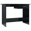 vidaXL Bureau 100x50x76 cm bewerkt hout hoogglans zwart
