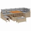 vidaXL Tuinbankenset 9 st Beige poly rattan