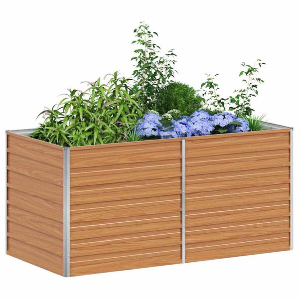 vidaXL Plantenbak verhoogd 160x80x77 cm gegalvaniseerd staal zilver