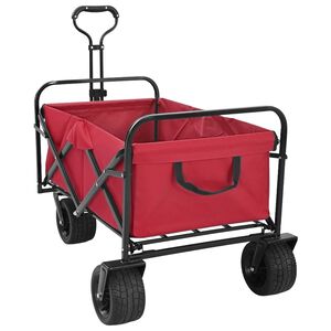 vidaXL Vouwbare winkelwagentje met remmen Rood 89 x 63 x 96 cm