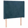 vidaXL Hoofdbord met randen 93x16x118/128 cm fluweel donkerblauw
