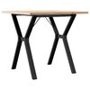vidaXL Eettafel Y-frame 80x80x75,5 cm massief grenenhout en staal