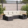 vidaXL 6-delige Loungeset met kussens poly rattan zwart