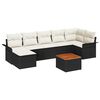 vidaXL Tuinbankenset met kussen 8 pcs Zwart poly rattan