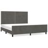 vidaXL Bedframe met hoofdeinde fluweel donkergrijs 180x200 cm