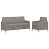 vidaXL Bankenset met opbergruimte 2 pcs Taupe Polyester