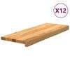 vidaXL Traptreden 12 st 70x25x2 cm massief eikenhout lichtbruin