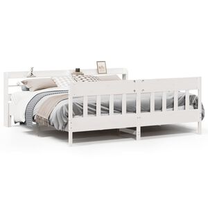 vidaXL Bedframe zonder matras massief grenenhout wit 200x200 cm
