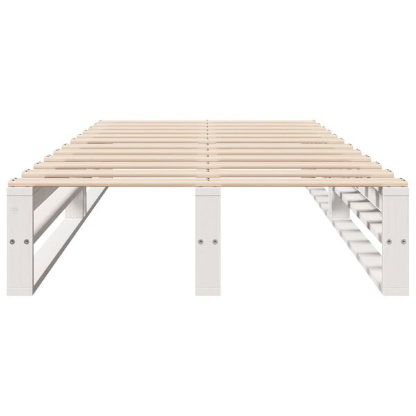 vidaXL Bedframe zonder matras massief grenenhout wit 140x200 cm