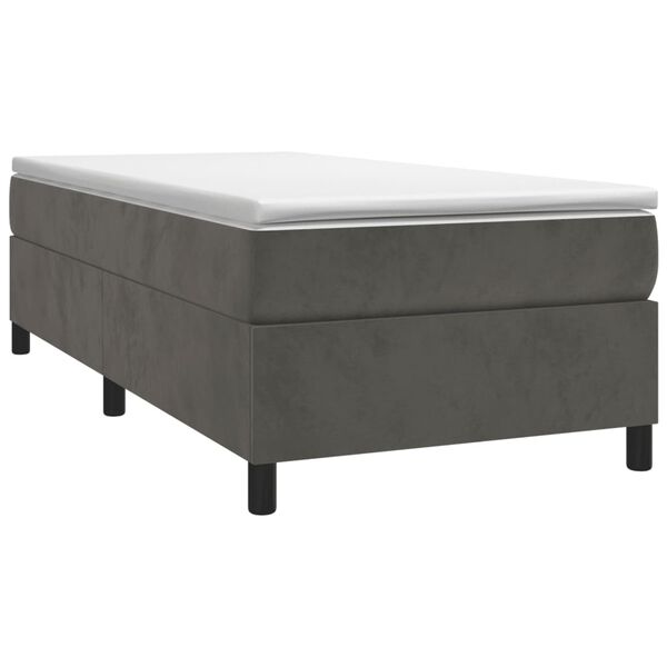 vidaXL Boxspring bed 100x200 cm fluweel donkergrijs