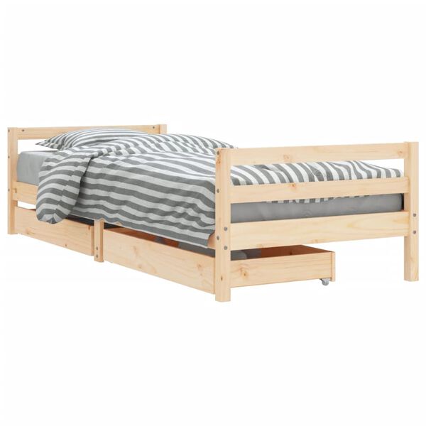 vidaXL Kinderbedframe met lades 80x200 cm massief grenenhout