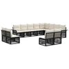 vidaXL Tuinbankenset 12 pcs Zwart poly rattan