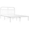 vidaXL Bedframe met hoofdbord metaal wit 135x190 cm