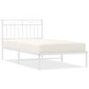 vidaXL Bedframe met hoofdbord metaal wit 100x190 cm