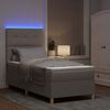 vidaXL LED Box Spring Bed met matras Taupe 80 x 200 cm Stof