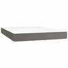 vidaXL Boxspring met matras kunstleer grijs 140x190 cm