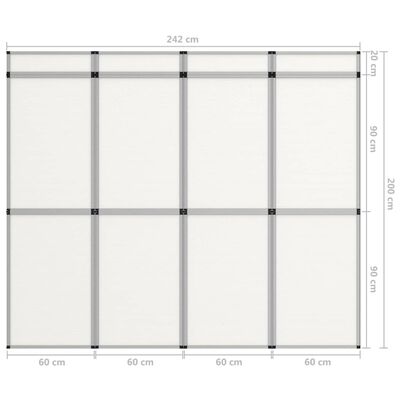 vidaXL Promotiewand met 12 panelen inklapbaar 242x200 cm wit