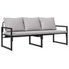 vidaXL Tuinmeubelen met kussen Lichtgrijs 180 x 72,5 x 71 cm Polyester