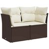 vidaXL Tuinbank 2-zits met kussens poly rattan bruin