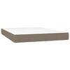 vidaXL Boxspring met matras en LED stof taupe 140x200 cm