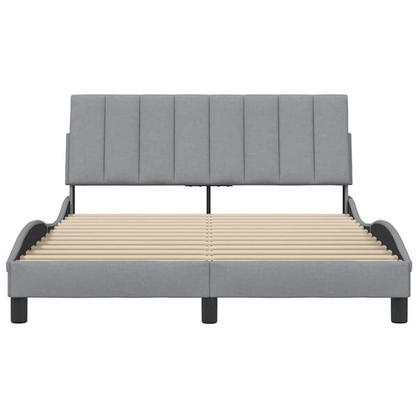 vidaXL Bedframe zonder matras "Hanko" 120x200 cm stof lichtgrijs