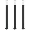 vidaXL Bolderverlichting met stopcontact 3 stuks 110 cm Zwart IP44