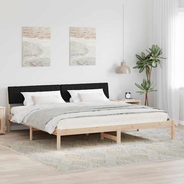 vidaXL Bedframe Bruin en zwart 150 x 200 cm Massief grenenhout