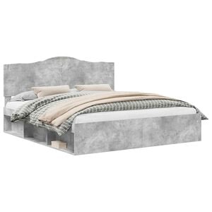 vidaXL Bedframe Betongrijs 180 x 200 cm Massief grenenhout