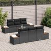 vidaXL Tuin Sofa Set met kussen met opslag 7 pcs Zwart Poly riet